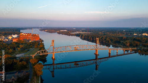 Tableau sur toile Burlington Bristol Bridge at Sunrise