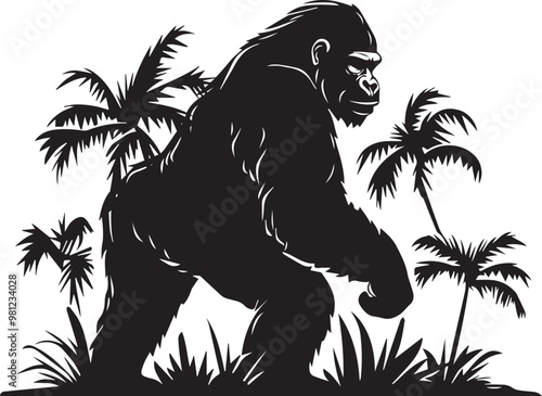 silhouette of a gorilla 