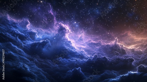 Space Galaxy Night Sky With Cosmic Clouds ,Universe science astronomy. Illustration Background