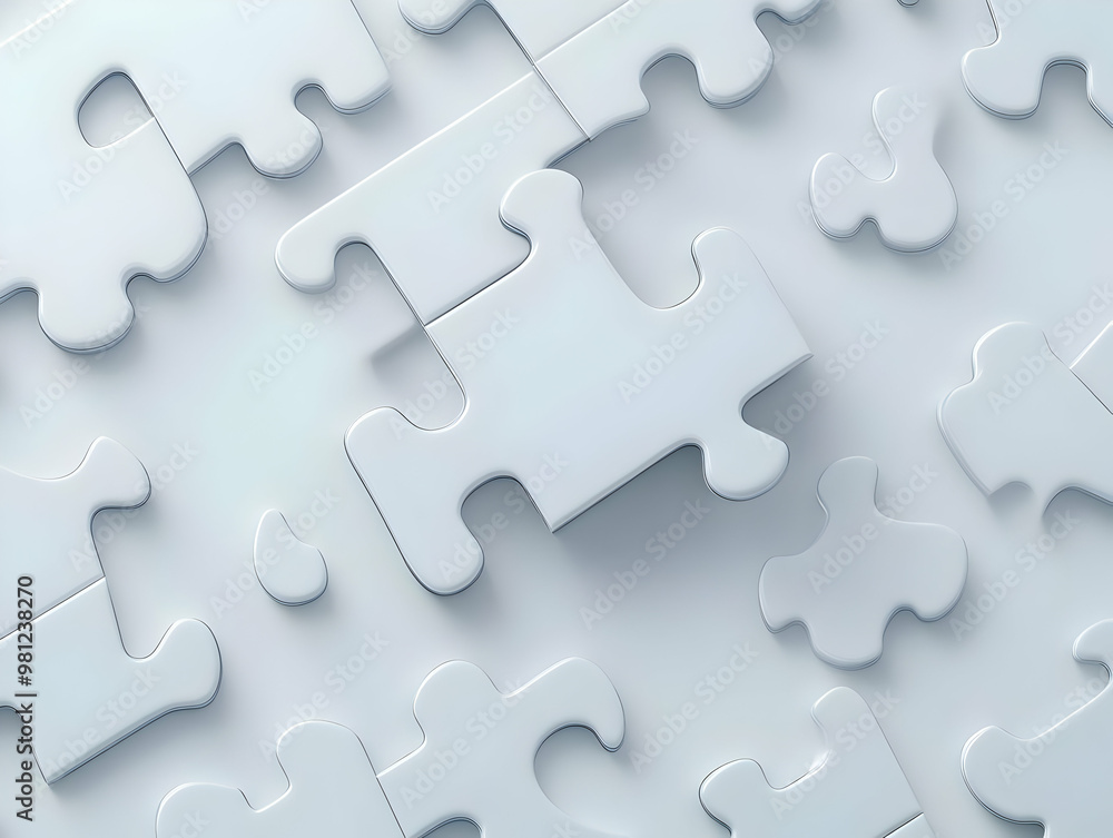 Minimalist 3D Puzzle Pieces on Flat White Background Symbolizing Election Integrity with Generous Copy Space for Voter Trust Messaging Minimalist 3D Puzzle Pieces on Flat White Background Symbolizing Election Integrity with Generous Copy Space for Voter Trust Messaging