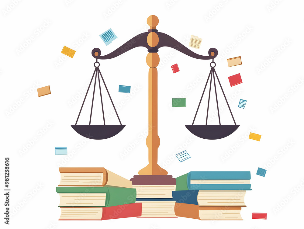 Flat Gravity-Defying Policy Scales Concept - Wide Shot of Balancing Scales with Policy Documents Floating, Illustrating Delicate Balance in Decision Making - Simple Vector Illustration on White Backgr Flat Gravity-Defying Policy Scales Concept - Wide Shot of Balancing Scales with Policy Documents Floating, Illustrating Delicate Balance in Decision Making - Simple Vector Illustration on White Backgr