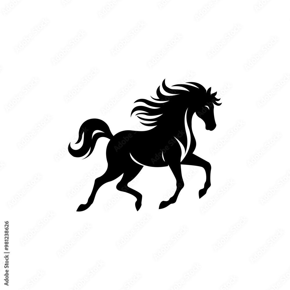 Horse silhouette vector style with white background
Horse silhouette vector style with white background