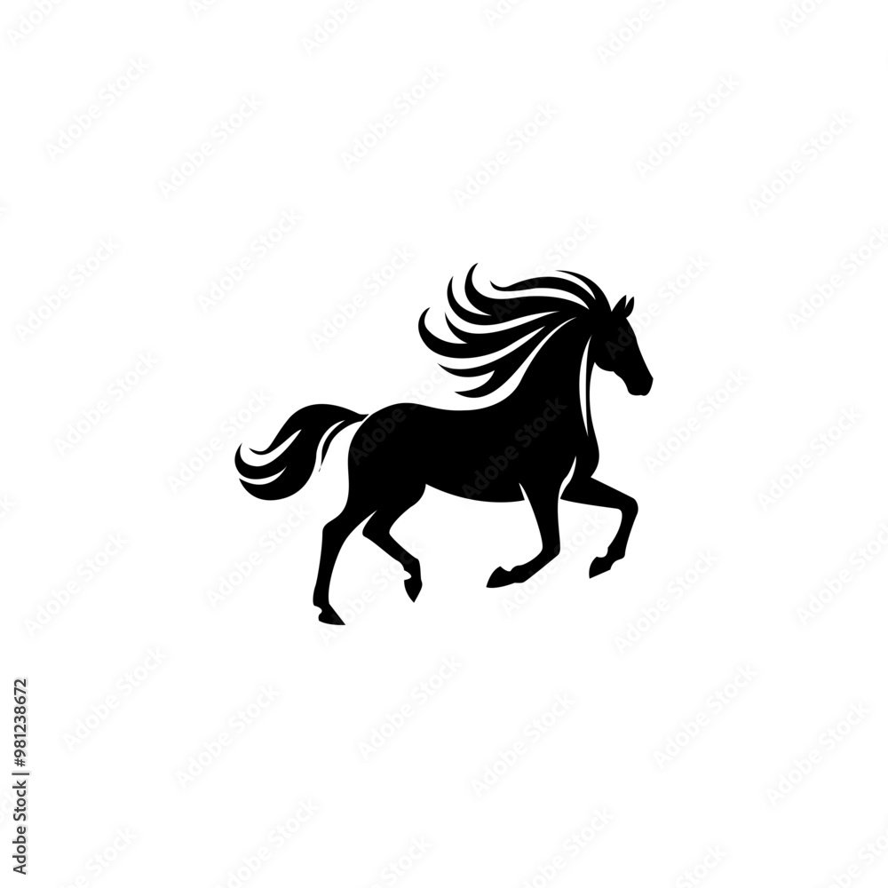 Horse silhouette vector style with white background
Horse silhouette vector style with white background