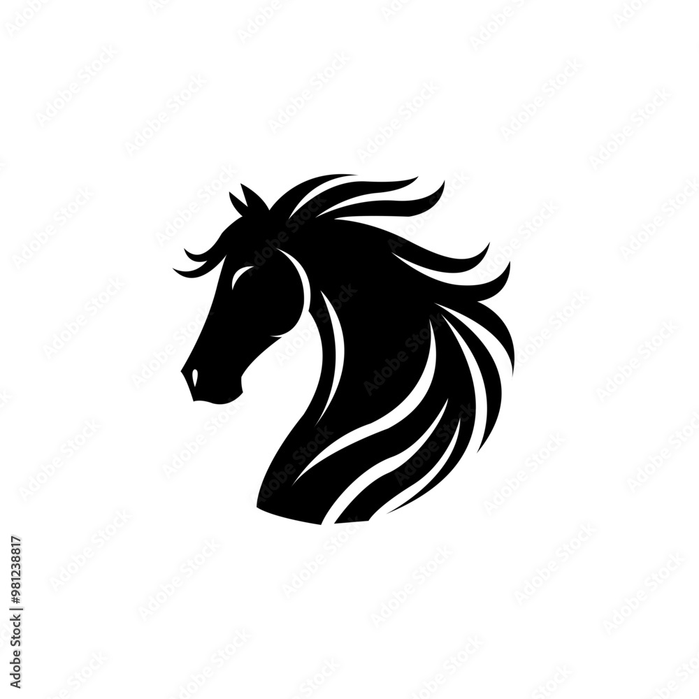 Horse silhouette vector style with white background
Horse silhouette vector style with white background