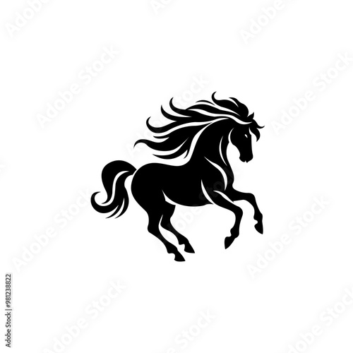 Horse silhouette vector style with white background 