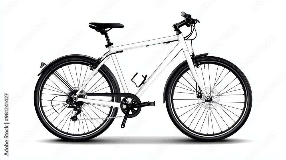 White Bicycle Isolated on White Background White Bicycle Isolated on White Background