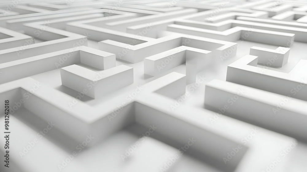 3D White Labyrinth Outline Frame Concept - Wide Shot Journey Through Mental Wellness, Janeiro Branco, Isolated on White Background for Self-Discovery Prompts 3D White Labyrinth Outline Frame Concept - Wide Shot Journey Through Mental Wellness, Janeiro Branco, Isolated on White Background for Self-Discovery Prompts
