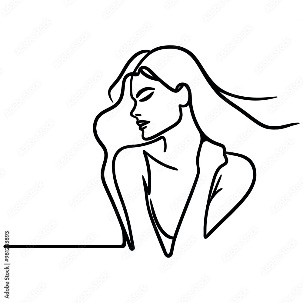 Beautiful woman. Hair, spa and aesthetics business concept. Vector illustration Beautiful woman. Hair, spa and aesthetics business concept. Vector illustration