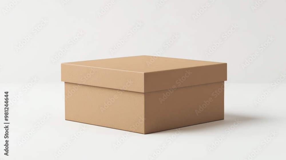 A simple, elegant brown cardboard box on a neutral background, perfect for packaging, storage, or gift presentation ideas. A simple, elegant brown cardboard box on a neutral background, perfect for packaging, storage, or gift presentation ideas.