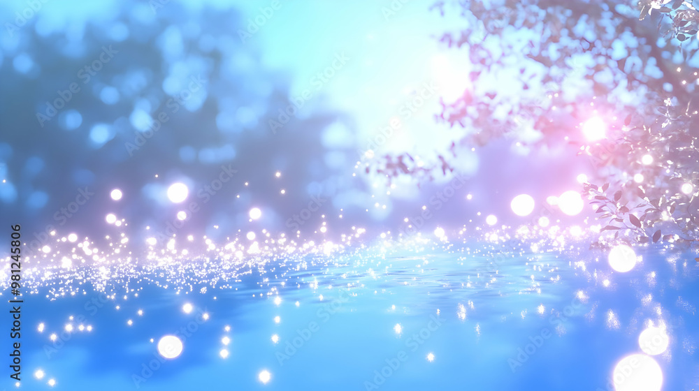 Sparkling Water Reflections with Bokeh Lights Sparkling Water Reflections with Bokeh Lights