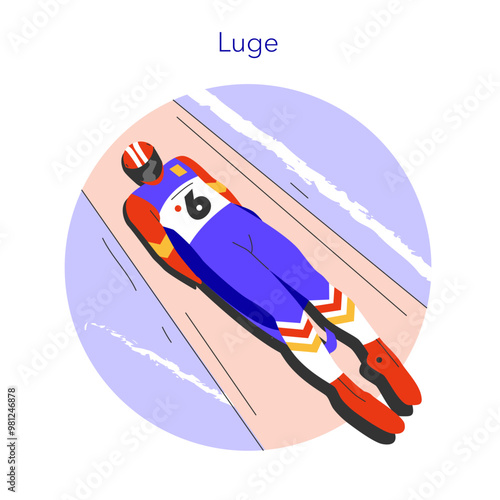 Winter Sports. Flat Vector Illustration