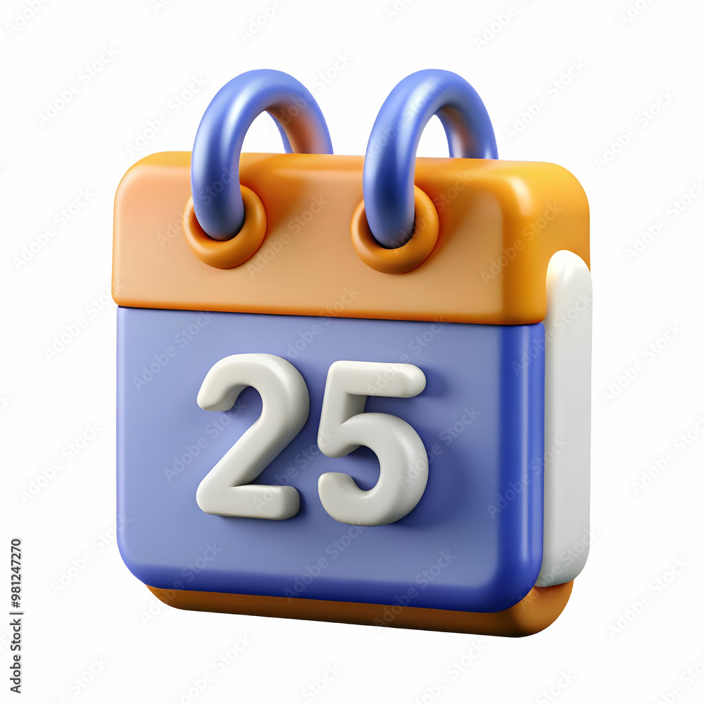 3D 2025 Calendar Icon Concept - Simple Vector Design with Bold Numbers for Infographics on Isolated White Background 3D 2025 Calendar Icon Concept - Simple Vector Design with Bold Numbers for Infographics on Isolated White Background