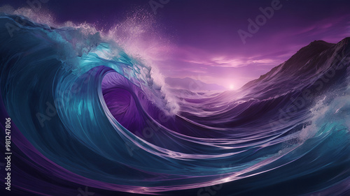 Abstract Digital Landscape with Vibrant Colors and Surreal Shapes