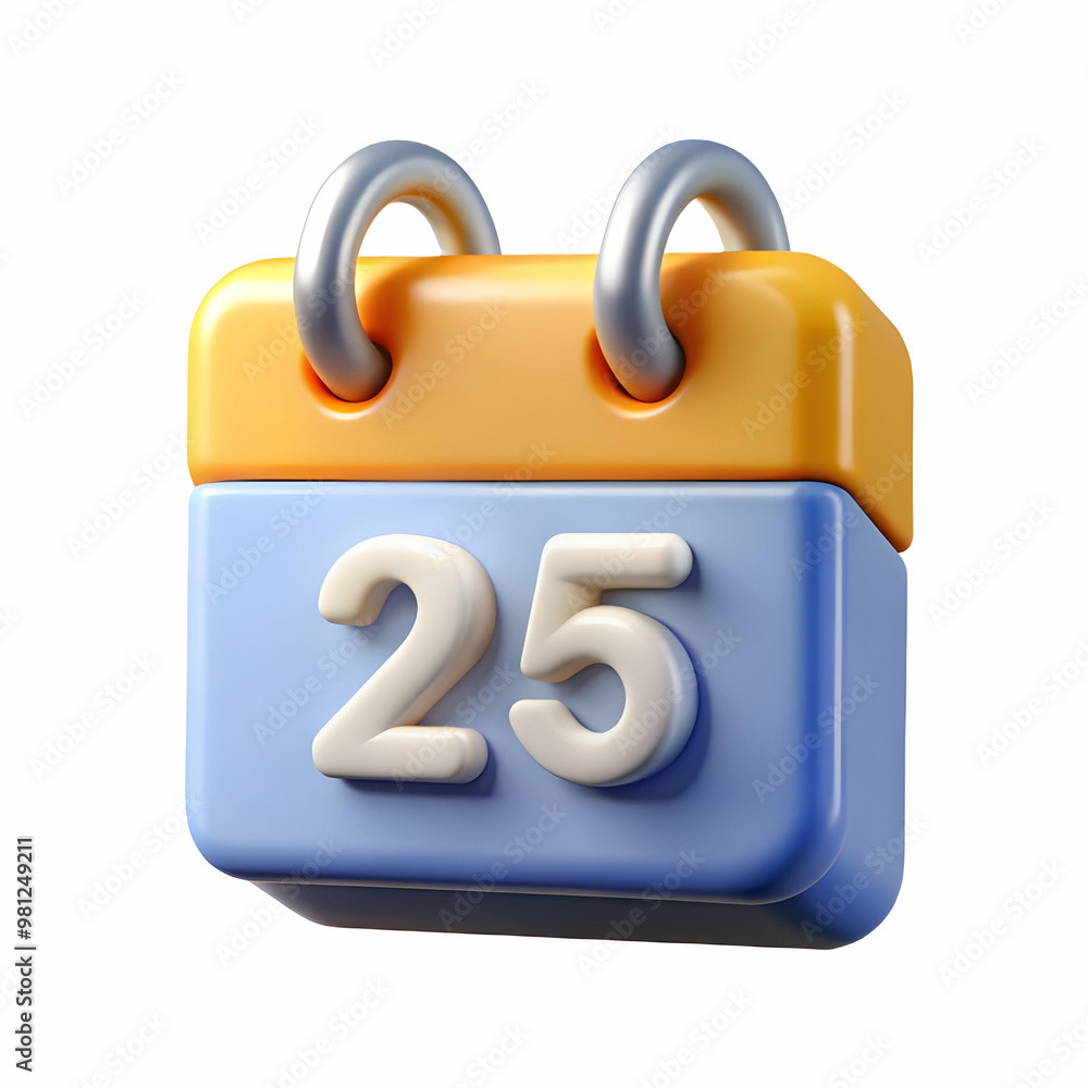 Simple Vector Icon of 2025 Calendar Page with Bold Numbers for Infographics | Clean Flat Design Element for Business Use Simple Vector Icon of 2025 Calendar Page with Bold Numbers for Infographics | Clean Flat Design Element for Business Use
