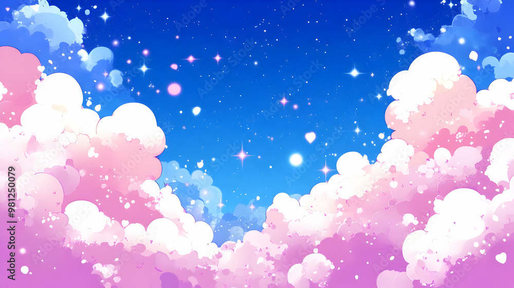 Dreamy Cloudscape with Twinkling Stars Dreamy Cloudscape with Twinkling Stars