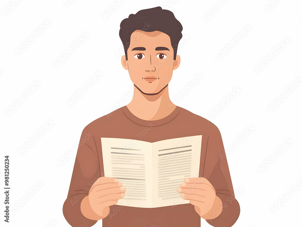Close-Up of Citizen's Expression Transitioning from Confusion to Understanding While Reading News Article on Policy Impact - Simple Flat Vector Illustration for Smart Business Communication Close-Up of Citizen's Expression Transitioning from Confusion to Understanding While Reading News Article on Policy Impact - Simple Flat Vector Illustration for Smart Business Communication
