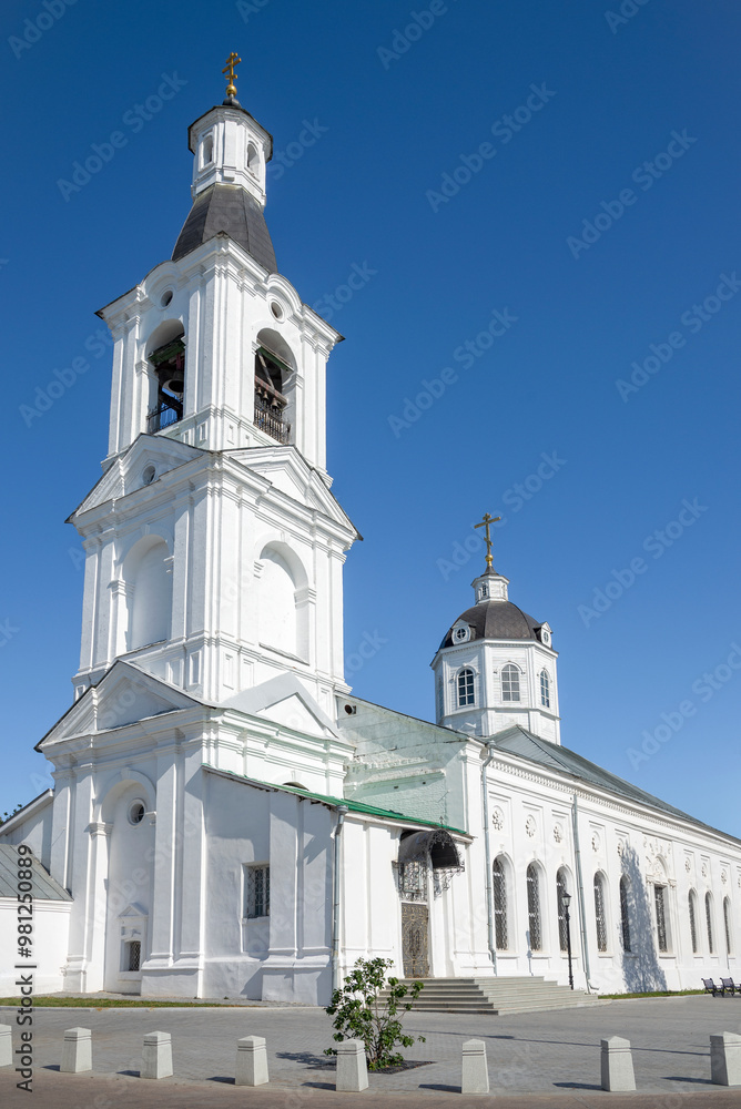 Obraz premium The bell tower of the ancient church of the Icon of the Mother of God 