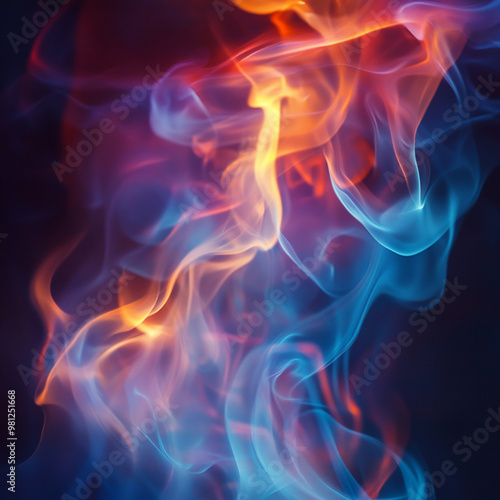 un degradado de fuego abstracto con llamas en azul y rojo vibrante. 