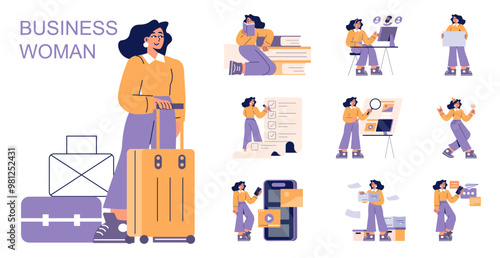 Businesswoman. Flat Vector Illustration