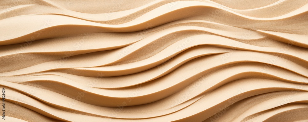 Obraz premium Wind-Swept Sand Patterns, flowing, abstract lines and curves created by wind on sand