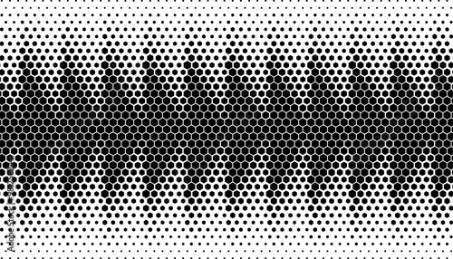 Black and white hexagon pattern. Transition of modern background. Fully editable vector element. Vector Format Illustration 