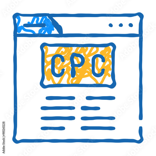 cpc seo optimization doodle icon sketch vector. cpc seo optimization sign. isolated symbol illustration