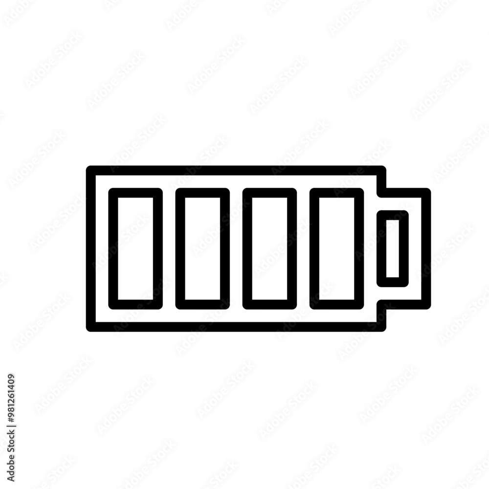 battery icon vector symbol of power charge, simple battery icon battery icon vector symbol of power charge, simple battery icon