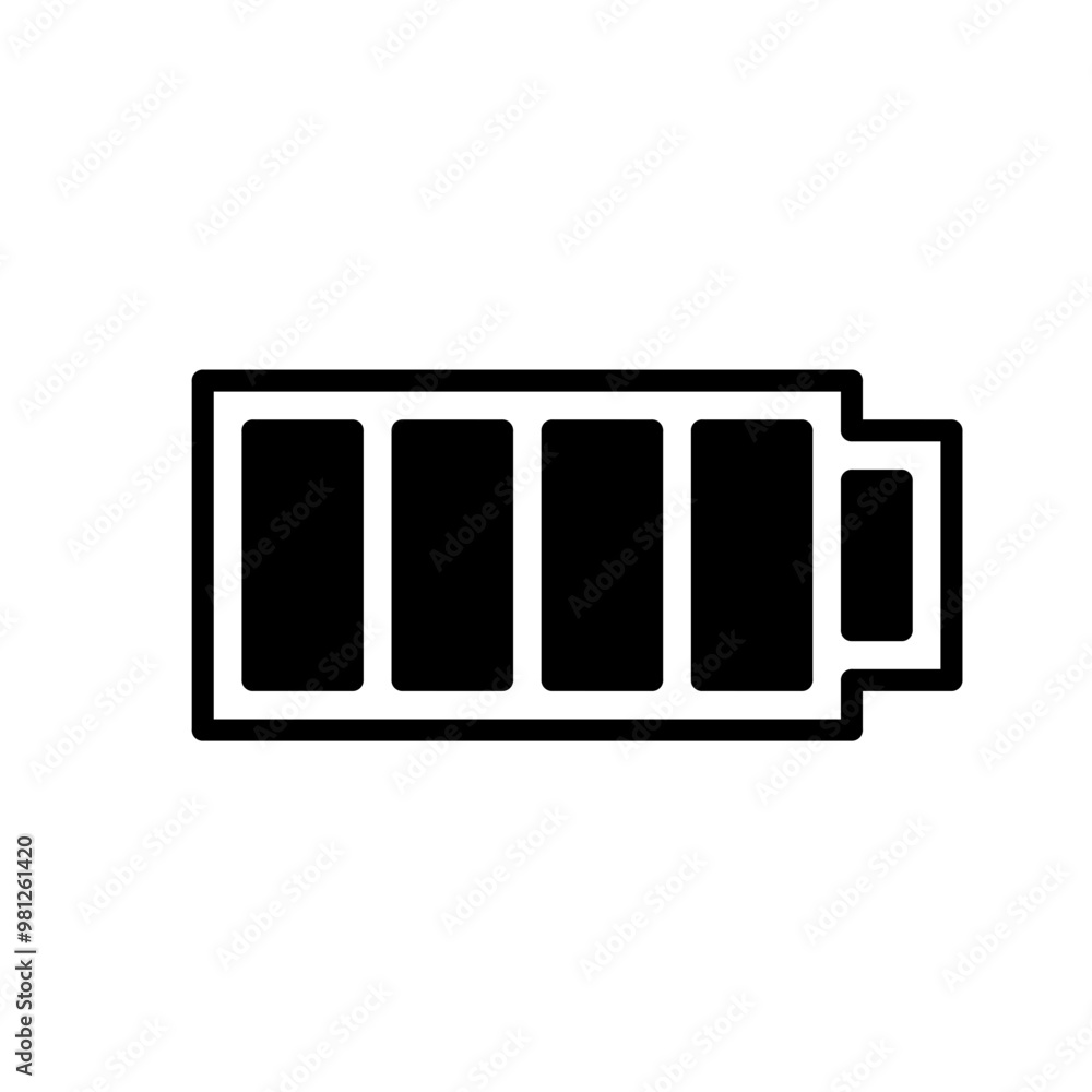 battery icon vector symbol of power charge, simple battery icon battery icon vector symbol of power charge, simple battery icon