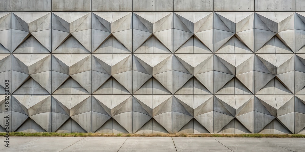 Cement wall with geometric shapes on a modern building space, architecture, details, cement, wall, geometric, shape Cement wall with geometric shapes on a modern building space, architecture, details, cement, wall, geometric, shape