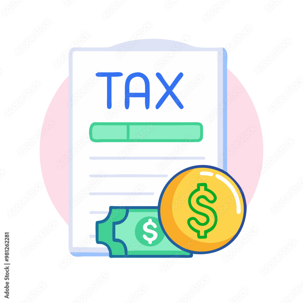 Tax document with dollar sign for tax payment and finance management
Tax document with dollar sign for tax payment and finance management