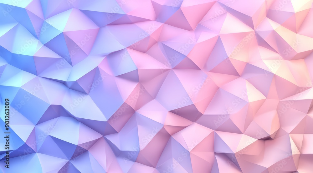 Obraz premium Pink Purple Pastel Geometric Low Poly Surface Background