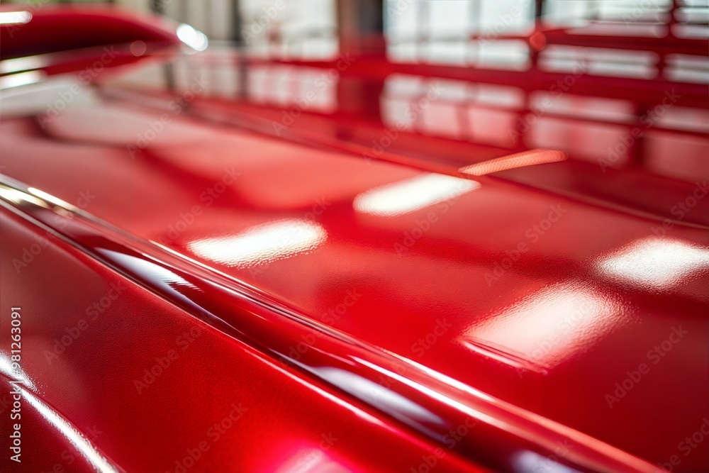 © Introvertia - Close-up of shiny red car paint with glossy finish