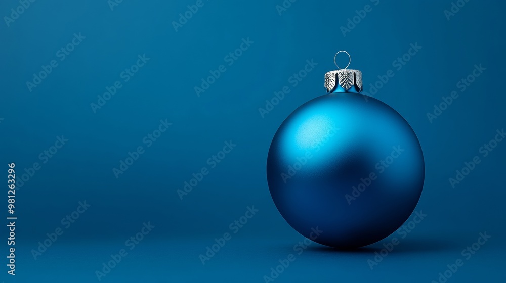 Blue Christmas ornament on a blue background Blue Christmas ornament on a blue background
