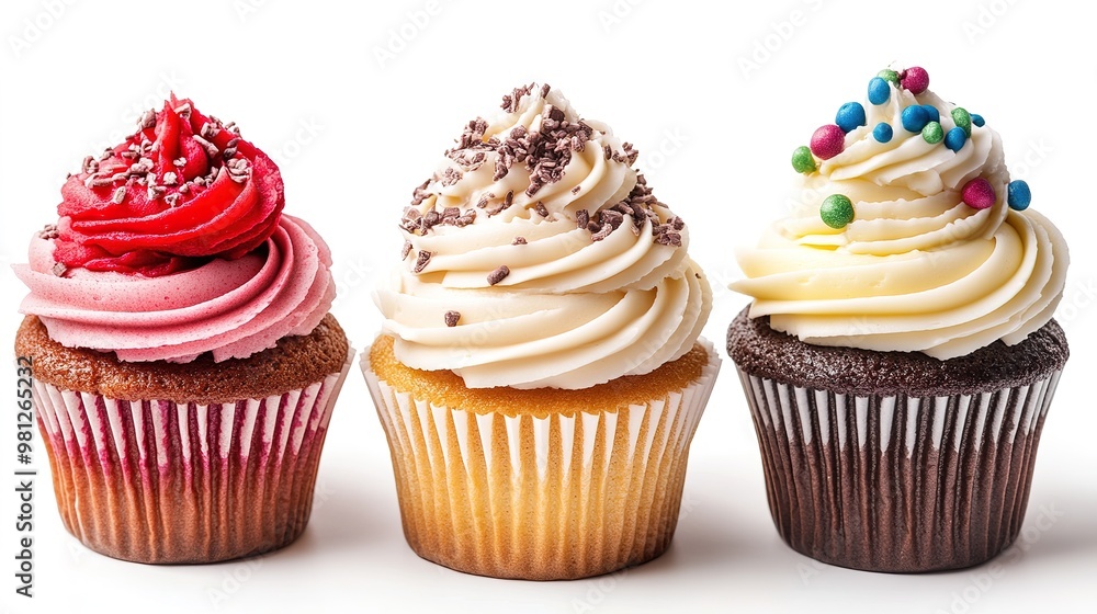 cute cupcake set, white background cute cupcake set, white background
