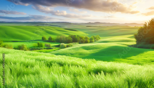 Serene beauty of green grass, nature as a canvas.