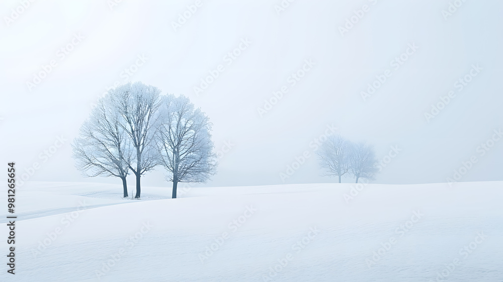 Empty Panoramic Winter Background with Copy Space Empty Panoramic Winter Background with Copy Space