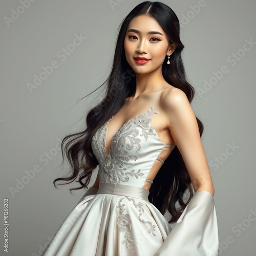 portrait of a woman for all beautician product advertisement and model dress fassion design , woman model dress photo