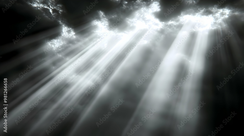 Sunlight Beams Through Dark Clouds - Dramatic Sky Sunlight Beams Through Dark Clouds - Dramatic Sky