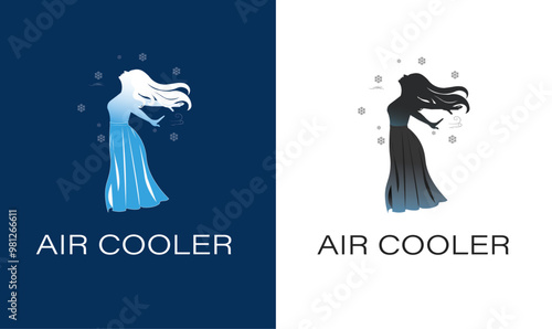 Air cooler logo, Air freshener logo, snow girl logo.