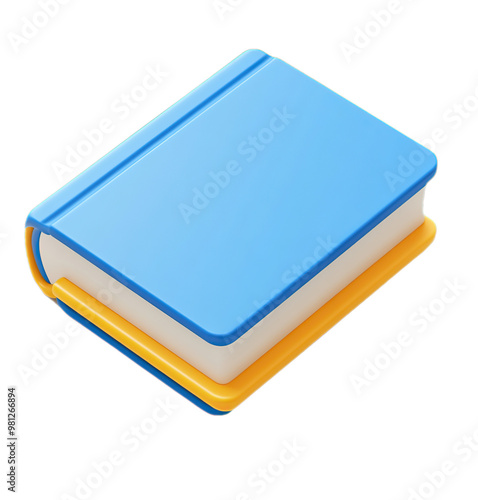 Blue Book Icon, 3D Illustration