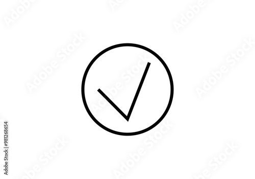 Icono negro de tic afirmativo o de aceptar 