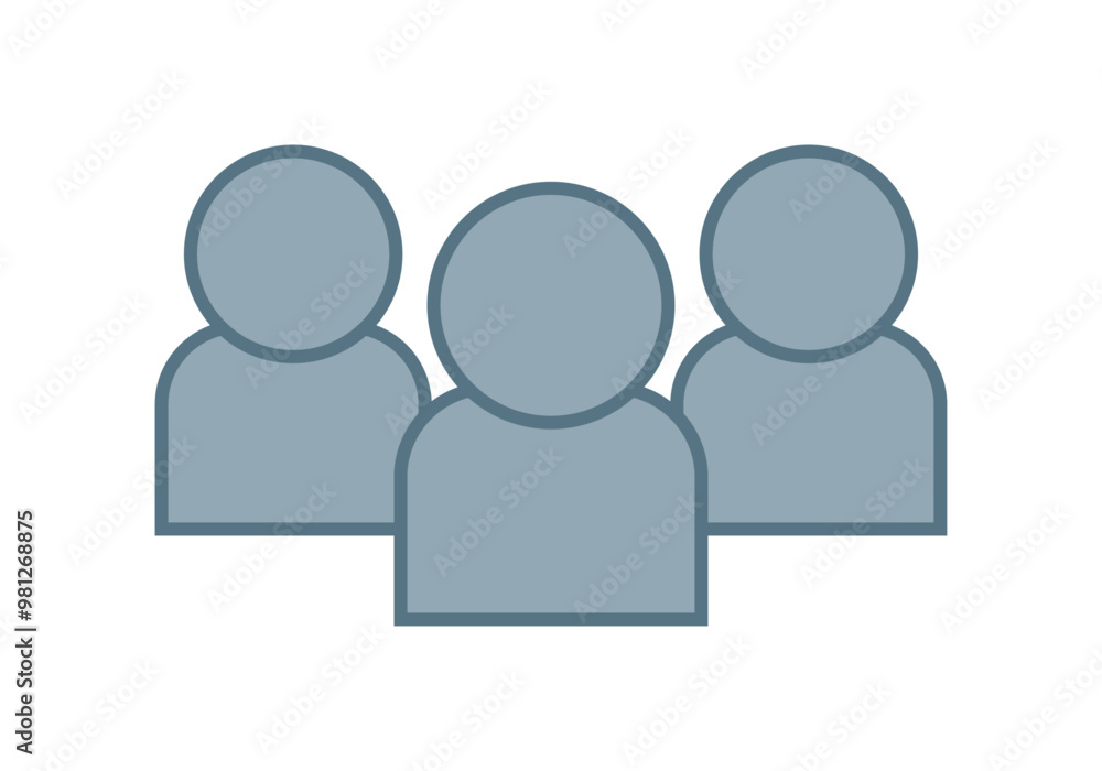 Icono de avatares representando un grupo social Icono de avatares representando un grupo social
