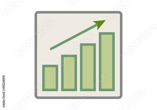 Gráfico verde de barras creciente de beneficio 