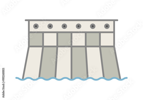 Presa de hormigón de embalse de agua 