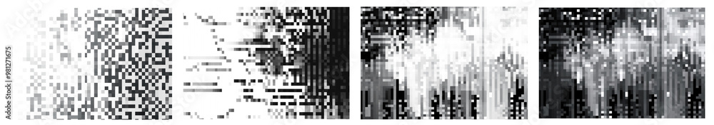 PNG Pixelated overlay effects isolated set PNG Pixelated overlay effects isolated set