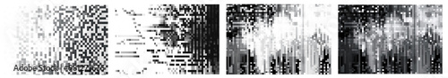 PNG Pixelated overlay effects isolated set