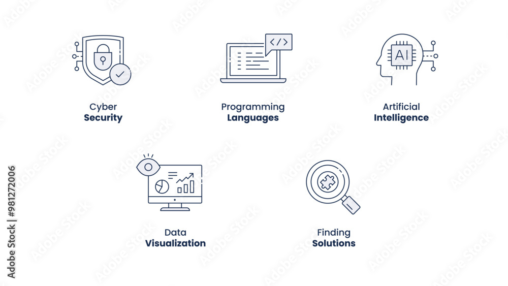 Digital Intelligence Icon Set – Representing Cyber Security ...