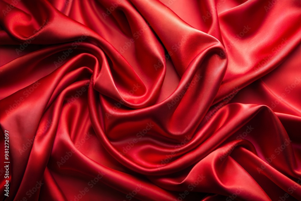 Close-up of luxurious red satin fabric with elegant draping Close-up of luxurious red satin fabric with elegant draping