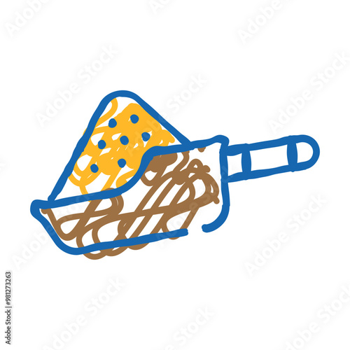 dried spices on scapula doodle icon sketch vector. dried spices on scapula sign. isolated symbol illustration