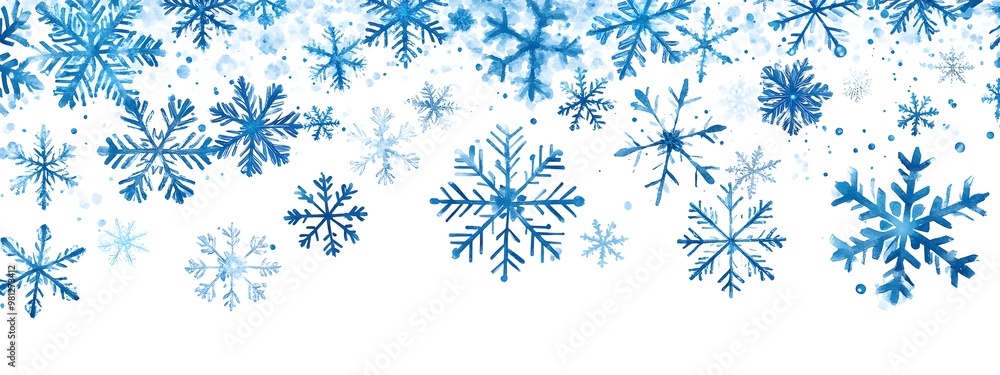 Abstract blue snowflake pattern on a white background, vector illustration, flat design, digital art, simple, minimalistic Abstract blue snowflake pattern on a white background, vector illustration, flat design, digital art, simple, minimalistic